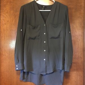 Dark Olive US Size 2 Small Long Sleeve button down